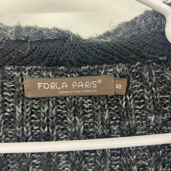 Forla Paris Mohair Wool Blend Ruffled Knit Cardigan Women's Small - Picture 2 of 4